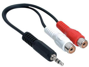 6 inch 3.5mm Stereo Male to 2x RCA Female Splitter Cable