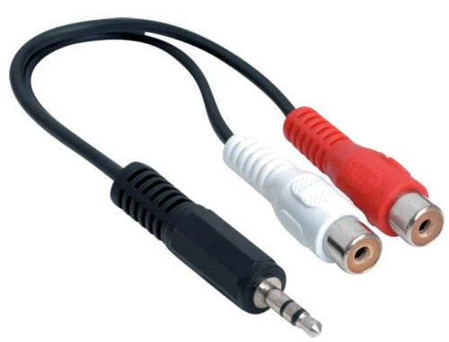 6 inch 3.5mm Stereo Male to 2x RCA Female Splitter Cable - Image 1 of 3