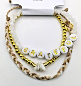 PURA VIDA BRACELET NWT MONTHLY CLUB NOV 2024 GRATITUDE STACK BEACH SURF JEWELRY - Picture 1 of 1
