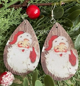 SALE Father Christmas Santa Claus Statement Earrings Jewellery Party Fun Novelty - Picture 1 of 7