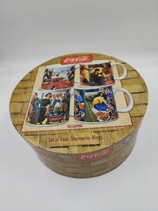 Coca-Cola Collectible Vintage 4 Mugs Boxed Set - Unused - Picture 1 of 5