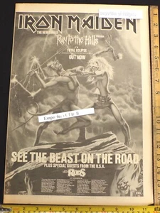 IRON MAIDEN - Run To The Hills + Tour Dates 1982 POSTER SIZED music press advert - Picture 1 of 1