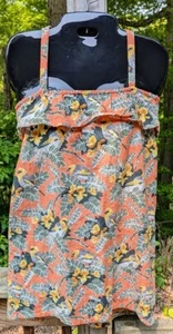 Patagonia Pataloha Tank Top WomensHawaiian Size S Organic Cotton Ruffle Tropical - Picture 1 of 8