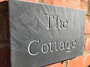 Natural surface Slate House sign 300mm x 200mm  ANY NAME / NUMBER!!