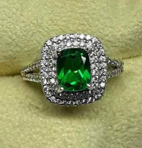 Natural Emerald Ring For Women Unique Emerald Ring Birthstone Personalized - Picture 1 of 6