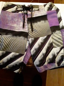 MENS POINT ZERO SHORTS PURPLE/GRAY SMALL 30-32 WAIST - Picture 1 of 2