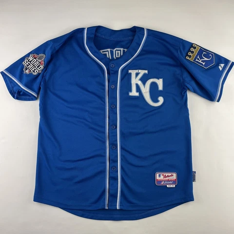 Majestic Authentic Jersey KC Royals 2015 World Series #13 Perez SZ LG Cover