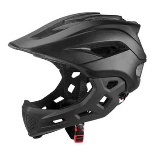 black 2 In 1 Kids Full Face Bike Helmet For Kids MTB BMX Dirtbike Skateboard - Picture 1 of 3
