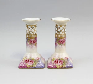 9987066 Pair Chandelier Floral Decoration Porcelain 8x8x14cm - Picture 1 of 1