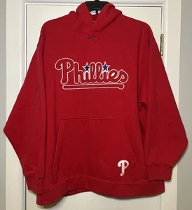 Vintage Philadelphia Phillies Nike Center Swoosh Hoodie Sweatshirt Size XL - Picture 1 of 13