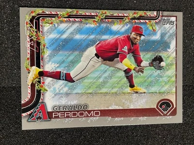 2025 Topps Holiday Silver Glitter Metallic #H93 Geraldo Perdomo Diamondbacks - Image 1 of 2