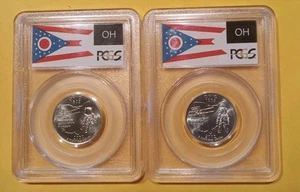 2002-P & D OHIO STATEHOOD QUARTER SET PCGS MS68 - Picture 1 of 2