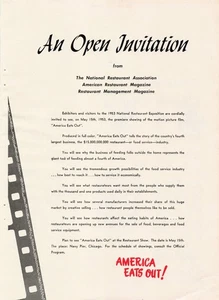VTG 1953 Print Ad America Eats Out An Open Invitation National restaurant - Picture 1 of 1