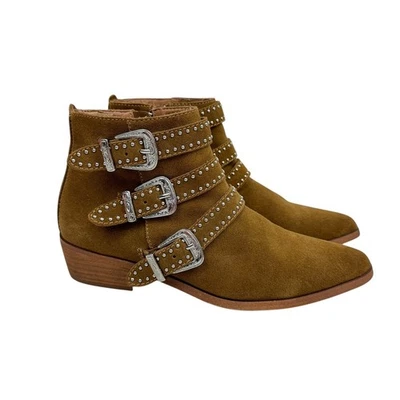 Aqua Suede Buckle Ankle Boot 8 Moto Western Cowgirl - Image 1 of 4