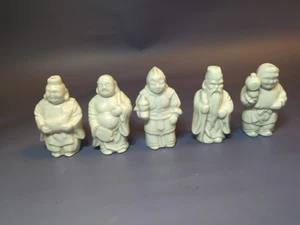 Set of 5 Lucky God porcelain figures Shakers - Picture 1 of 13