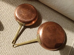 VTG Copper 8" 6” Fry Pan Skillet Brass Handle - Picture 1 of 4