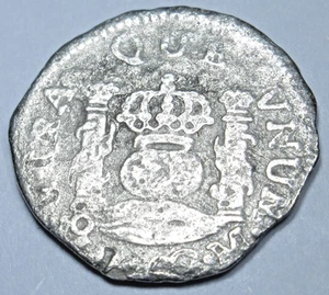 1700s El Cazador Shipwreck Spanish Silver 1/2 Reales Genuine Antique Pirate Coin - Picture 1 of 4