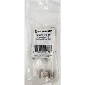 Brainerd Square Glass 3" Center Satin Nickel and Clear Drawer Pull Handle - Picture 1 of 4