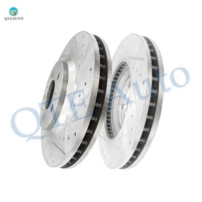 Front 303mm Drilled Slotted Disc Brake Rotors For 2006-2011 Buick Lucerne - Image 1 of 4