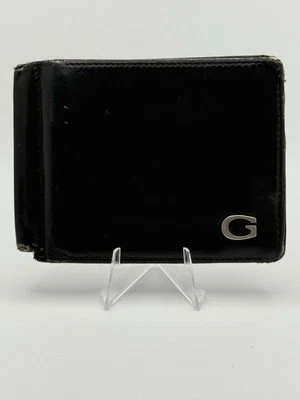 Cartera de cuero vintage Gucci de metal con emblema G plegable negra para mujer y hombre Foto 1 de 4