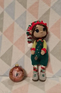 Amigurumi Weinachten Elfen Puppe 34cm - Bild 1 von 3