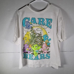 Care Bear Men’s Shirt XL White Graphic Tee 100%Cotton Adult Crew Neck- CROP TOP! - Picture 1 of 5