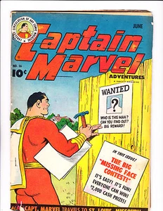 Captain Marvel No.36 : 1944 : : Wanted Poster Cover! : - Picture 1 of 2