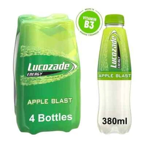 Lucozade Apple Blast 380ml x 4 Energy Drink Bottles BBE Aug 2025 - Picture 1 of 5