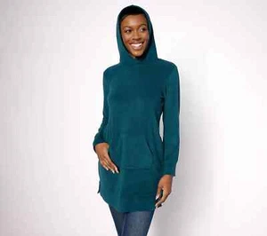 Denim & Co. Dream Fleece Regular Hooded Tunic Sweatshirt A630349 - Picture 1 of 6