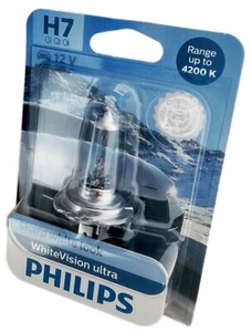 H7 Philips White Vision Ultra +60% 4200K 1er Blister 12972WHUB1 - Picture 1 of 2