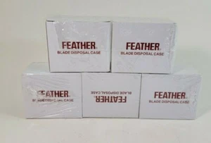 FEATHER STYLING RAZOR BLADE DISPOSAL CASE 5PK NEW - Picture 1 of 3