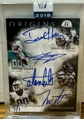2018 Honors Henry/Drake/Collins/Williams Rookie Quad Auto 1/1 - Image 1 of 2