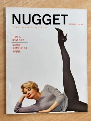 NUGGET Man's World Magazine October 1958 Vol. 3 #3 PINUP HIGH GRADE! FILE COPY - Image 1 of 4