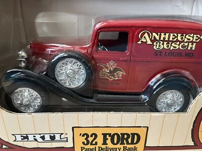 Ertl 1932 Ford Panel Delivery Truck Bank Anheuser Busch #9498 Coin Bank Foto 1 de 4