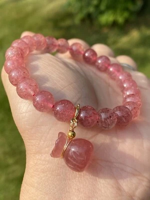 Berloque misto pulseira quartzo morango 9,7 mm, pulso 16,5 cm - Imagem 1 de 4