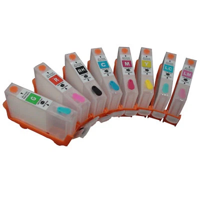 Refillable Cartridges KIT For Canon CLI8 PRO 9000 MK II Printer plus 8x100ml INK - Image 1 of 3