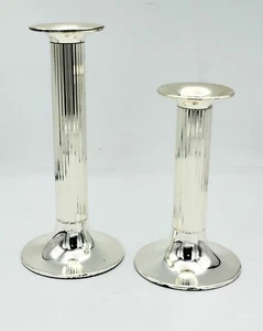 BBI Braucke & Berkenhoff Iserlohn Silverplate Elegant Ribbed Candle Holders 8,6" - Picture 1 of 7