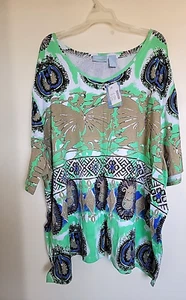 Liz and Me Tunic Top Shirt  Size 5X 34 36W Knit Short Sleeve New - Picture 1 of 3