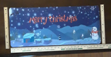 Christmas Gaming Computer Mouse Pad / Desk Pad 11.5" x 27" Holiday Snowman Mat