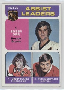 1975-76 Topps League Leaders Bobby Clarke Bobby Orr Pete Mahovlich #209 HOF