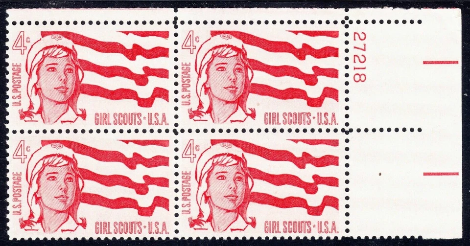 US Plate Block Scott #1199 4c Girl Scouts [4] MNH - Image 1 of 1