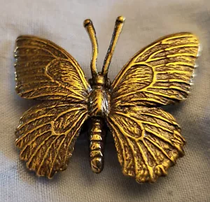 Butter fly Brass Vintage Ornament Antique Moth Old Garden Insect Gold Lustre UK - Picture 1 of 13