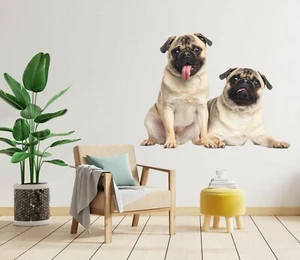 3D Cute Pug G601 Animal Wallpaper Mural Poster Wall Stickers Decal Honey - Picture 1 of 6