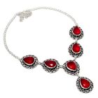 Red Garnet Gemstone Handmade 925 Sterling Silver Jewelry Necklaces Sz 18"