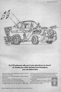 1969 Volkswagen Beetle Bug "Little Old Lady from Pasadena" Original Ad - Picture 1 of 1