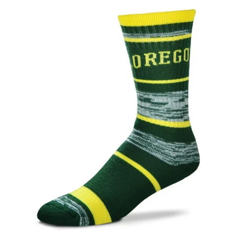 Oregon Ducks Green & Gold 504 RMC Stripe Deuce Crew Socks Cover