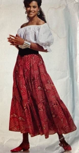 McCalls 6487 Peasant Top & Triple Tiered Skirt Sewing Pattern Sz 6-12 Uncut FF - Picture 1 of 4