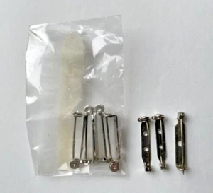 Seven Assorted 1" Silvertone Pin Brooch Bases for jewelry making - Picture 1 of 1