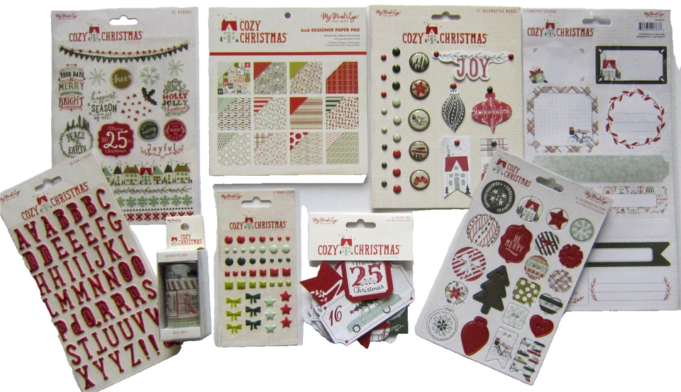 My Mind's Eye Cozy Christmas 6x6 DESIGNER Paper Pad W/glitter CC1007