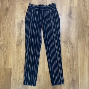 Alice + Olivia Pants Womens 26x29 Black Gold Striped Stretch Made in USA - Picture 1 of 11